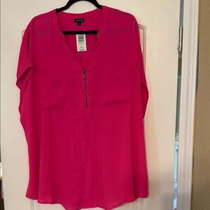 Torrid Pink Zippered Blouse